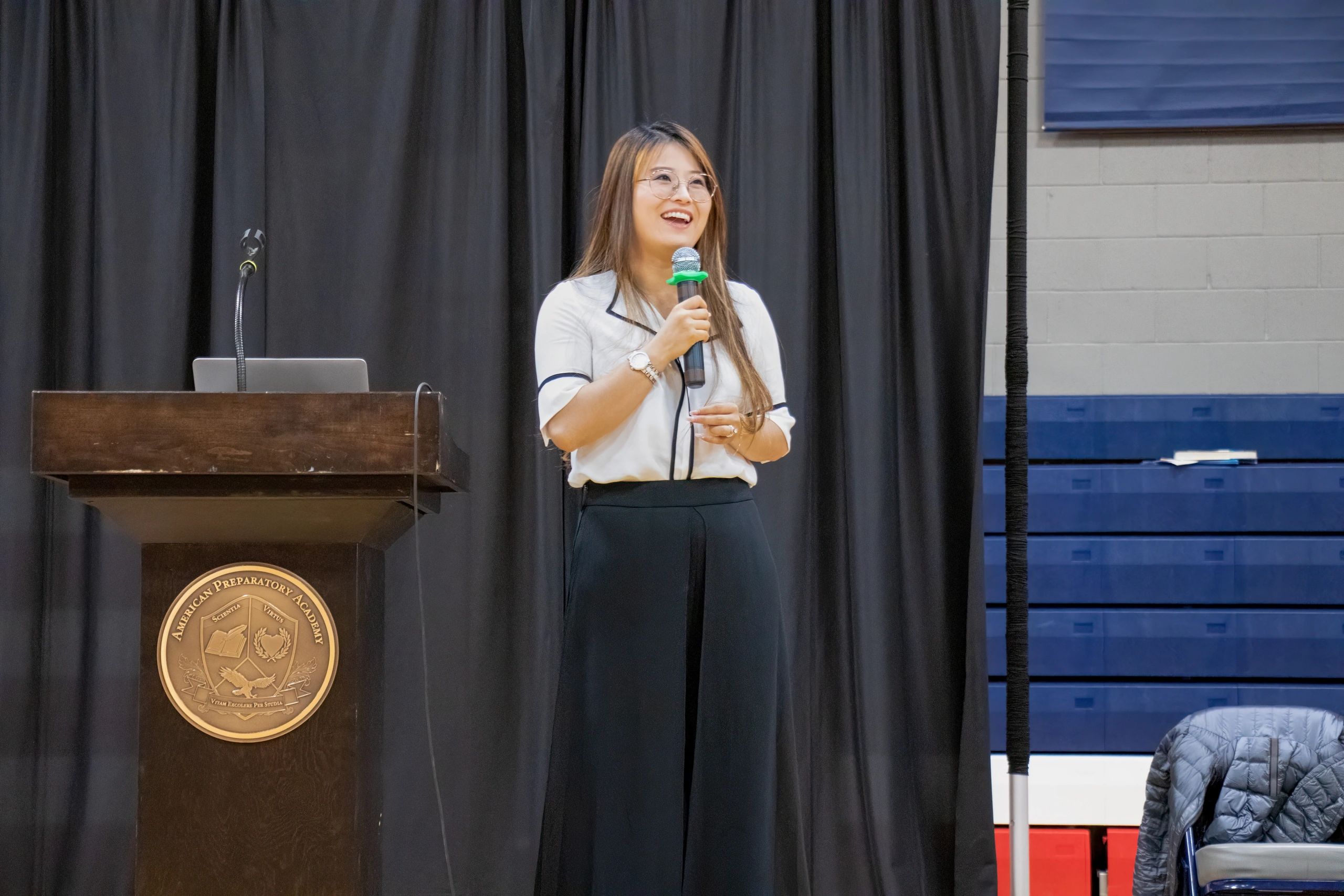 Speaker at podium